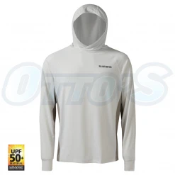 Shirts 22 Shimano Hooded Tech Tee Glacier Long Sleeve Fishing Shirt